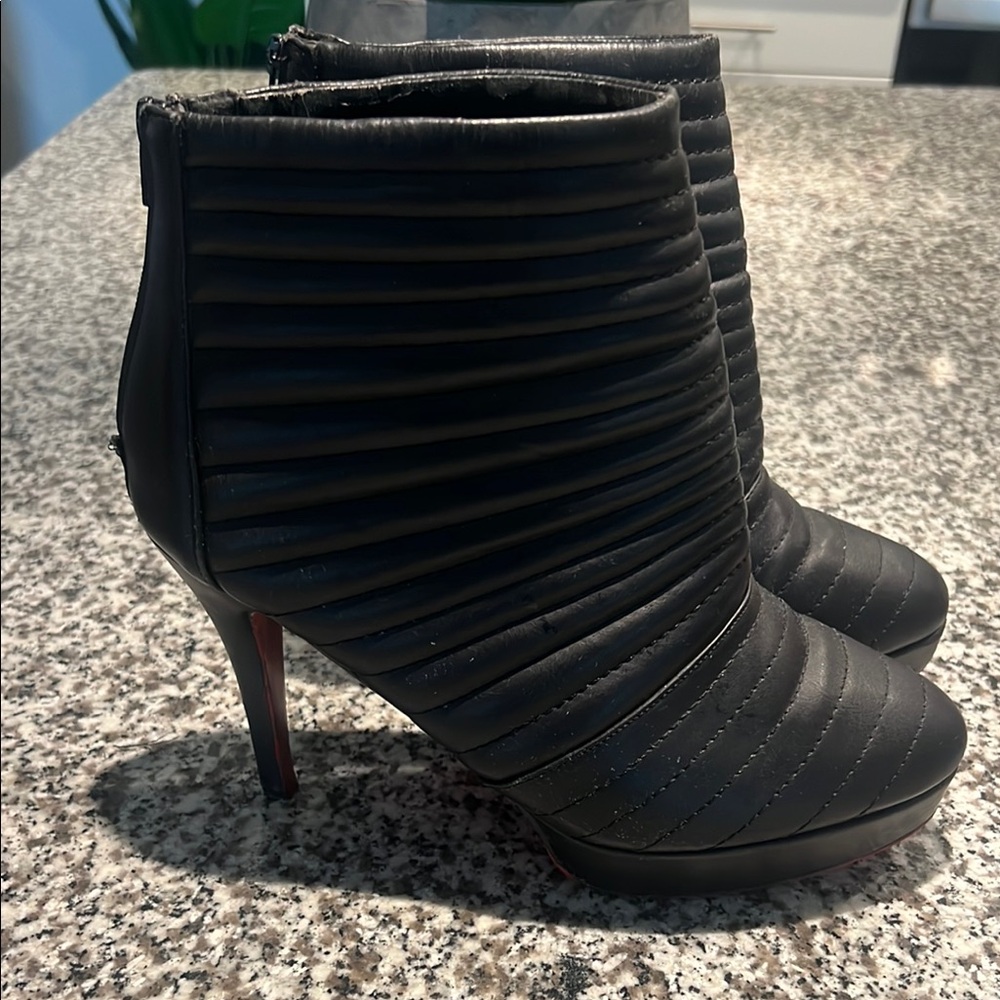 Black Quilted Ankle Boots